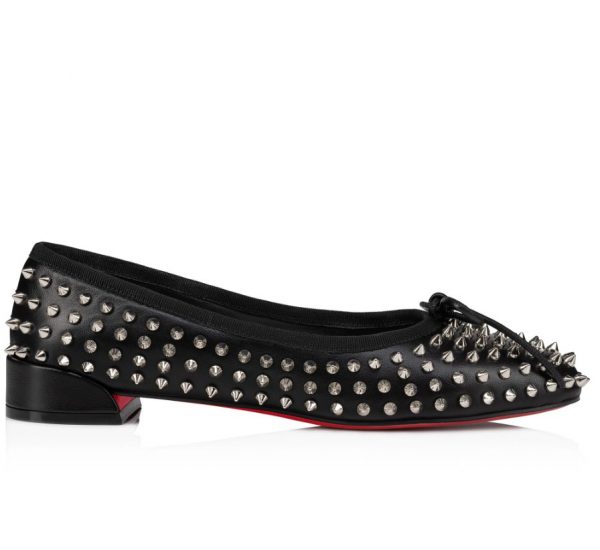 Christian Louboutin Sweetie Jane Spikes Ballerines en Cuir Nappa Noir – Image 2