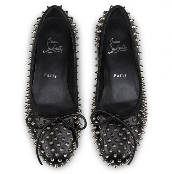 Christian Louboutin Sweetie Jane Spikes Ballerines en Cuir Nappa Noir – Image 3