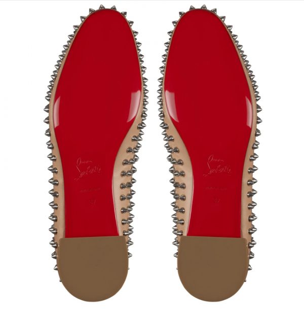 Christian Louboutin Sweetie Jane Spikes Ballerines en Cuir Nappa Beige Blush – Image 5