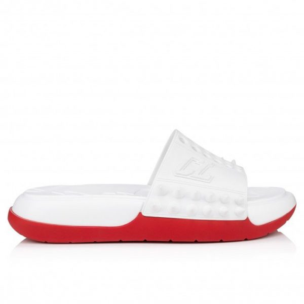 Christian Louboutin Take It Easy Mules Femme Caoutchouc Blanc – Image 2