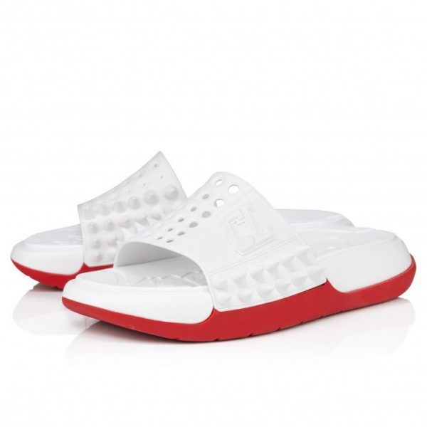 Christian Louboutin Take It Easy Mules Femme Caoutchouc Blanc