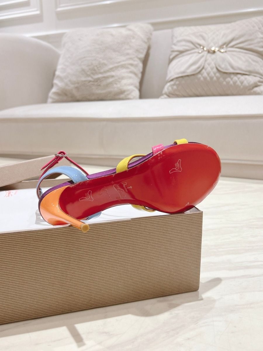 Christian Louboutin Tangeuva Sandales 100mm Cuir Multicolore – Image 4