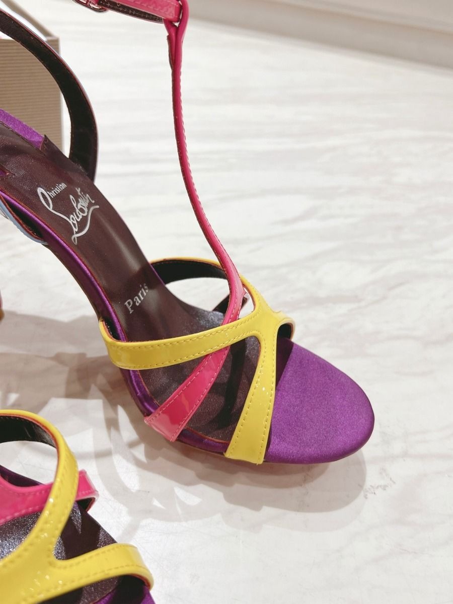 Christian Louboutin Tangeuva Sandales 100mm Cuir Multicolore – Image 3