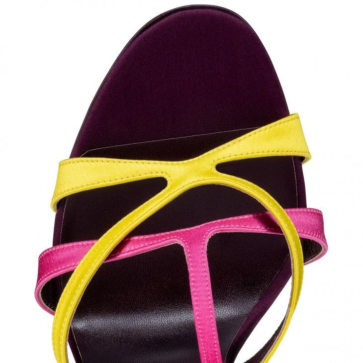 Christian Louboutin Tangueva 100 Mm Sandales à Brides en Crêpe Satiné Multicolore – Image 4