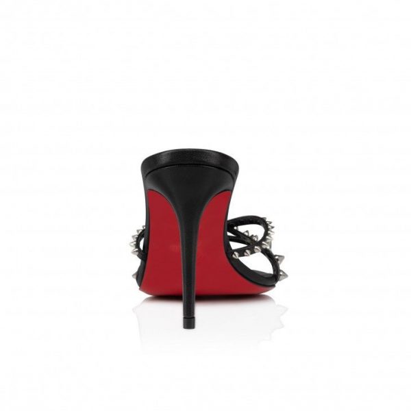 Christian Louboutin Tatoosh Spikes 85 mm Mules Cuir Kid et Clous Noir – Image 2