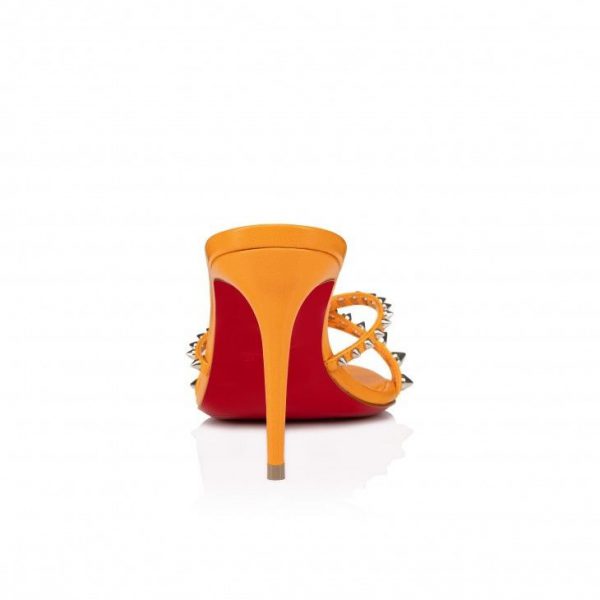 Christian Louboutin Tatoosh Spikes 85 mm Mules Cuir Kid et Clous Hibiscus – Image 4