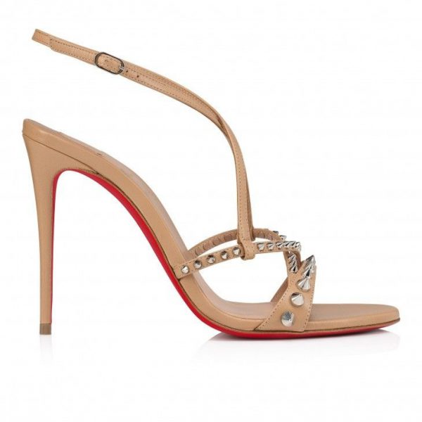 Sandales à brides Christian Louboutin Tatooshka Spikes 100 mm en cuir de chevreau et clous - Blush – Image 2