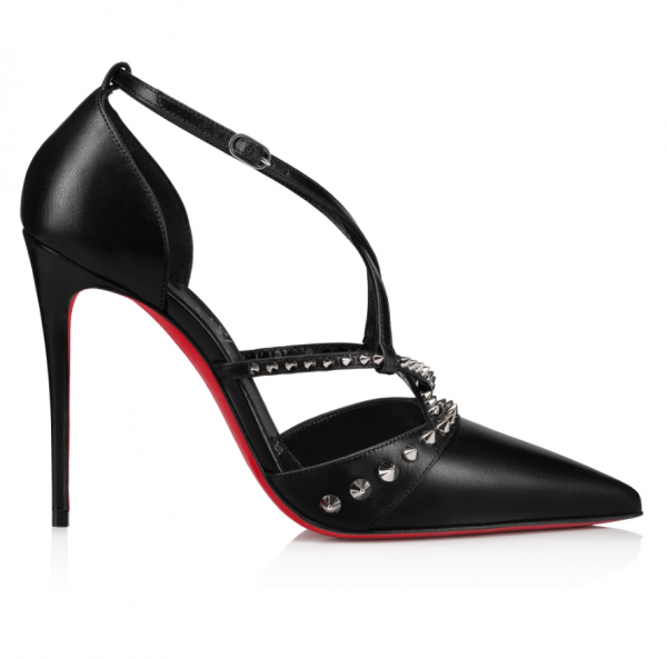 Christian Louboutin Tatooshka Spikes Escarpins 100mm Cuir Nappa Noir – Image 2