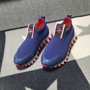 Christian Louboutin Baskets Femme Tiketa Plate Néoprène Bleu