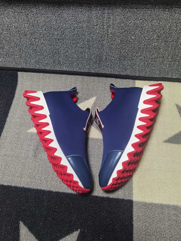 Christian Louboutin Baskets Femme Tiketa Plate Néoprène Bleu – Image 3