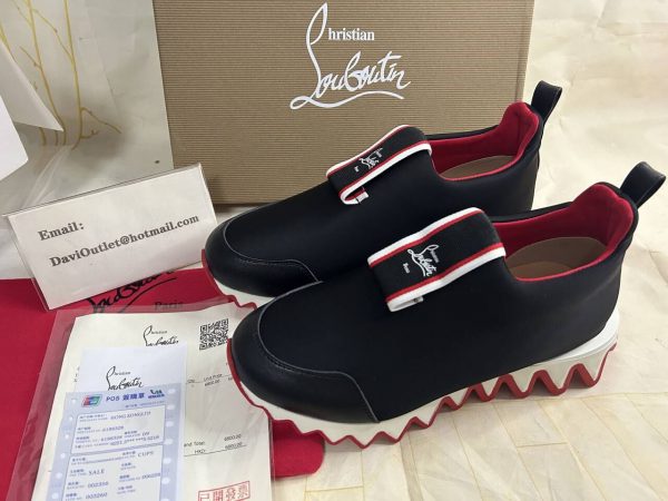 Christian Louboutin Baskets Tiketa Run Néoprène et Cuir de veau Noir