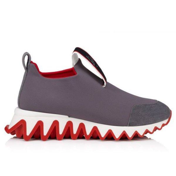 Christian Louboutin Tiketa Run Baskets en Veau Velours et Néoprène Mauve – Image 2