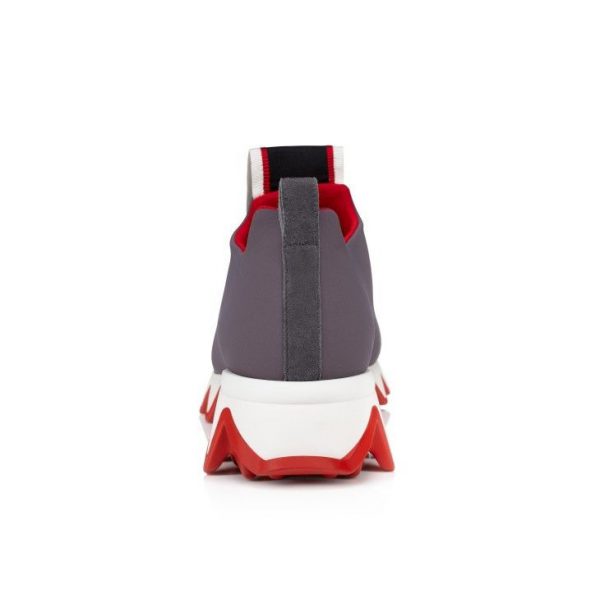 Christian Louboutin Tiketa Run Baskets en Veau Velours et Néoprène Mauve – Image 3