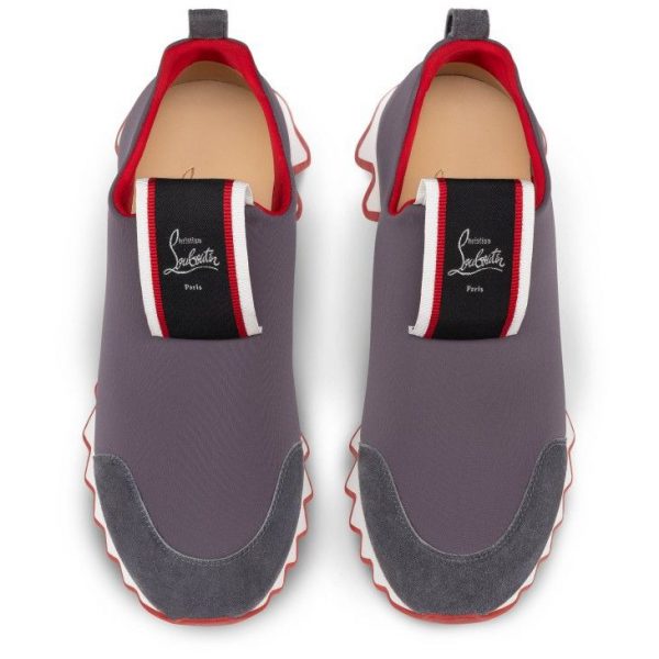 Christian Louboutin Tiketa Run Baskets en Veau Velours et Néoprène Mauve – Image 4