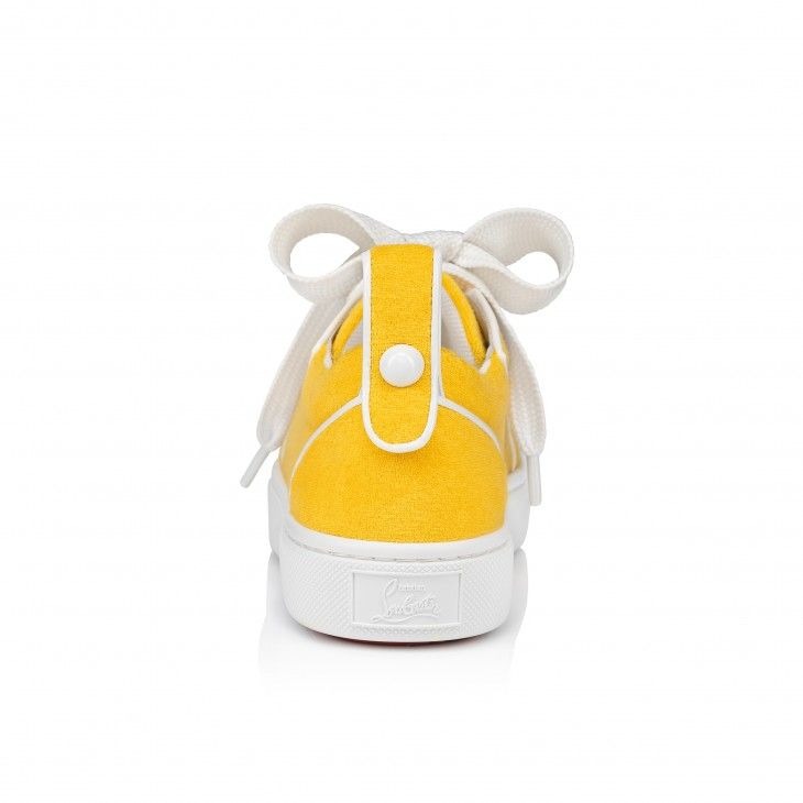 Christian Louboutin Toy Toy Baskets en Éponge Coton et Cuir Verni Pollen – Image 3