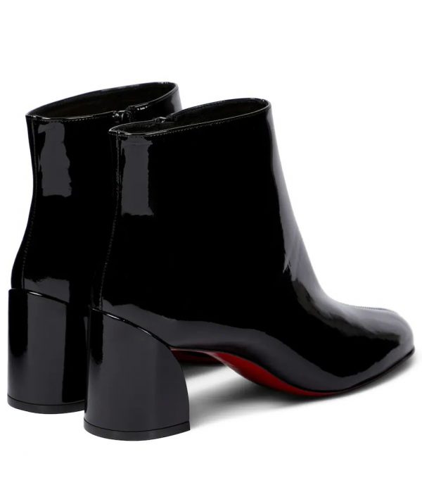 Christian Louboutin Turela 55mm Bottines en Cuir Verni Noir – Image 2