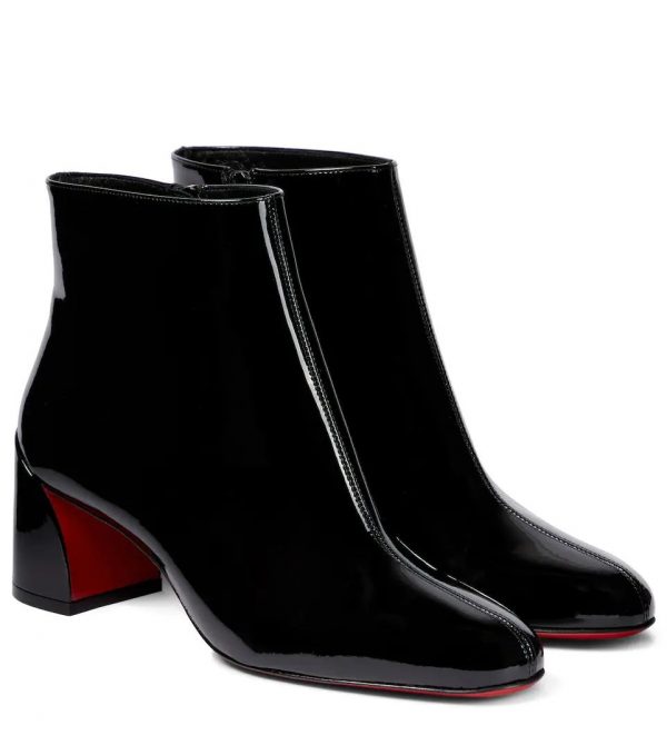 Christian Louboutin Turela 55mm Bottines en Cuir Verni Noir