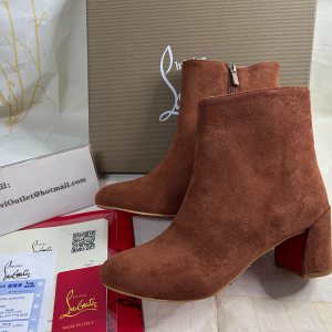 Christian Louboutin Turela Bottines 55mm Veau Velours Marron