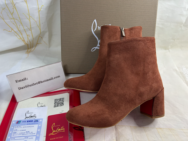 Christian Louboutin Turela Bottines 55mm Veau Velours Marron