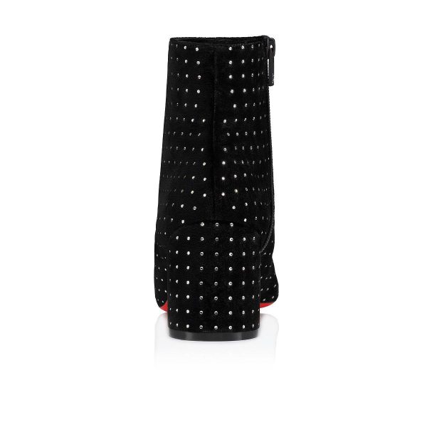 Christian Louboutin Turela Plum Strass 55 mm Bottines Basses en Velours Noir – Image 4