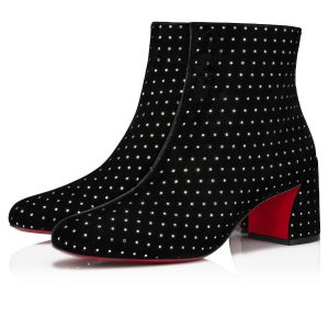 Christian Louboutin Turela Plum Strass 55 mm Bottines Basses en Velours Noir