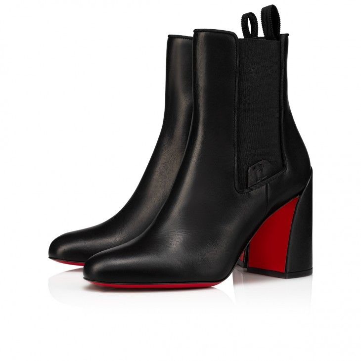 Christian Louboutin Turelastic 85 Mm Bottines Basses en Cuir de Veau Noir