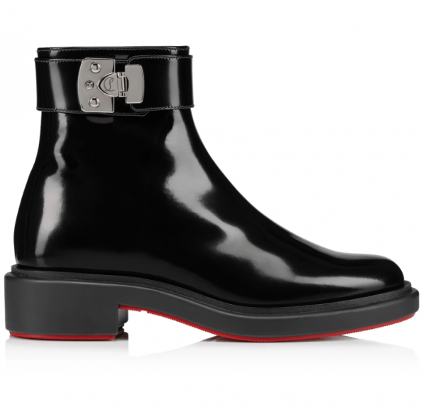 Christian Louboutin Urban Booty Lock Cuir Abrasivato Noir – Image 3