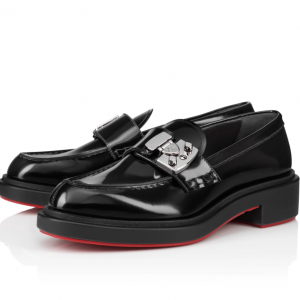Christian Louboutin Urban Moc Lock Mocassins en Cuir Abrasivato Noir