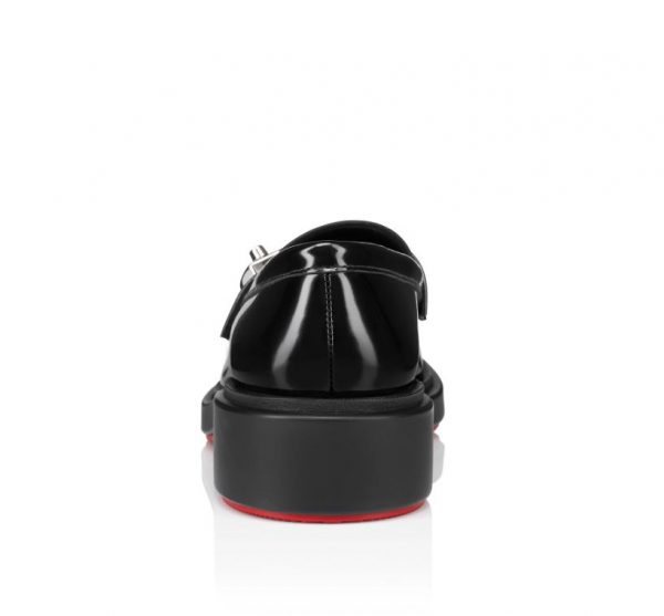 Christian Louboutin Urban Moc Lock Mocassins en Cuir Abrasivato Noir – Image 2