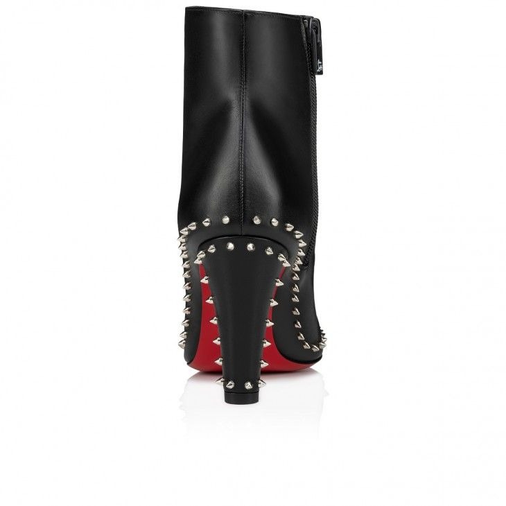 Christian Louboutin Vidura Booty 85 Mm Bottines Basses en Cuir de Veau Noir – Image 4