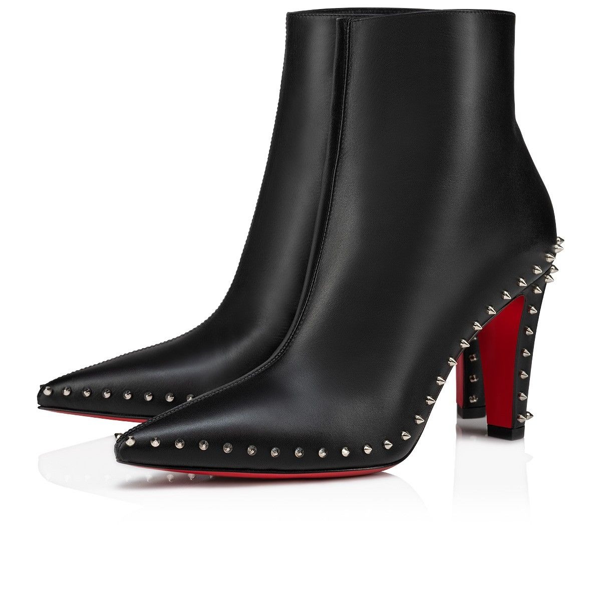 Christian Louboutin Vidura Booty 85 Mm Bottines Basses en Cuir de Veau Noir