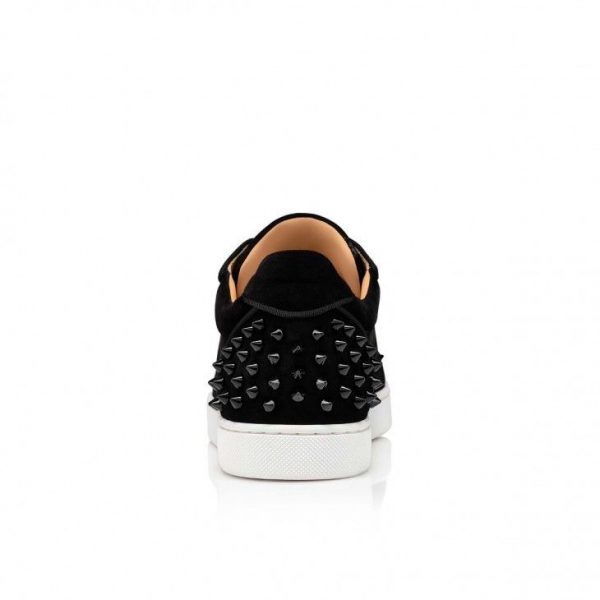 Christian Louboutin Vieira 2 Baskets Femme en Veau Velours Noir – Image 3