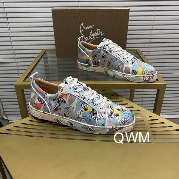 Christian Louboutin Baskets Femme Vieira Orlato Satin imprimé graphique Multicolore