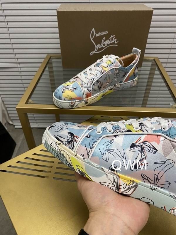 Christian Louboutin Baskets Femme Vieira Orlato Satin imprimé graphique Multicolore – Image 2