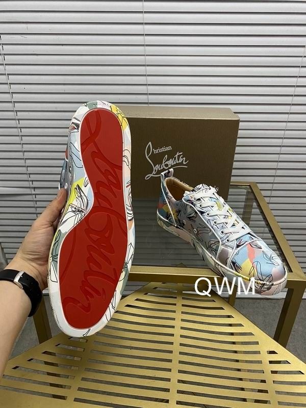 Christian Louboutin Baskets Femme Vieira Orlato Satin imprimé graphique Multicolore – Image 4