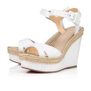 Christian Louboutin Compensée Almerio 120 mm Bianco Cuir