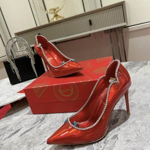 Christian Louboutin Wo Chick Queen 100 escarpins en cuir verni rouge