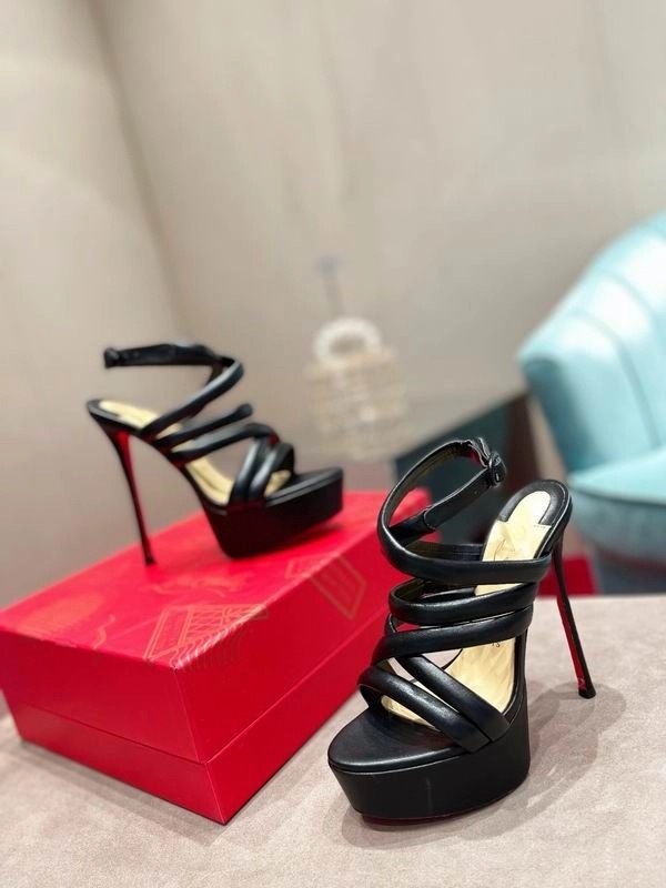 Christian Louboutin Women Ankle Strap Sandals 150mm Cuir Nappa Noir – Image 3