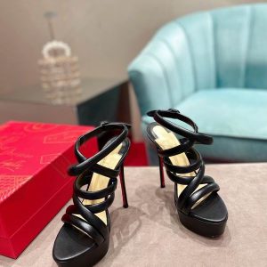 Christian Louboutin Women Ankle Strap Sandals 150mm Cuir Nappa Noir