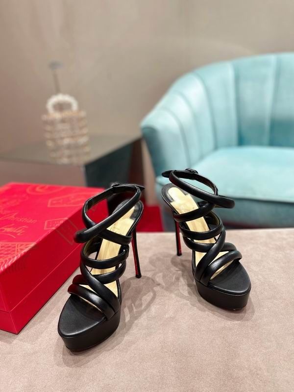 Christian Louboutin Women Ankle Strap Sandals 150mm Cuir Nappa Noir