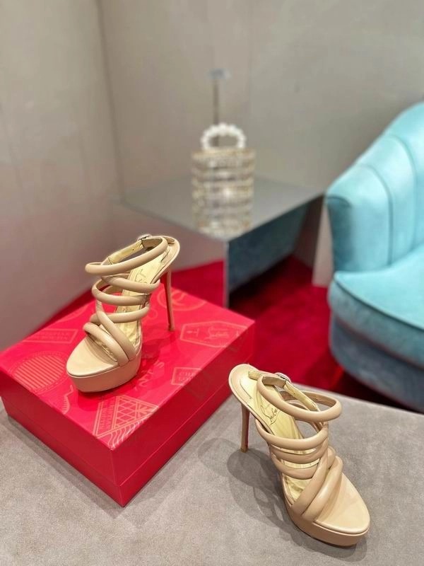 Christian Louboutin Women Ankle Strap Sandals 150mm Cuir Nappa Nude – Image 3