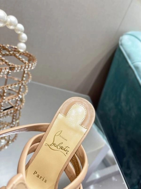 Christian Louboutin Women Ankle Strap Sandals 150mm Cuir Nappa Nude – Image 4
