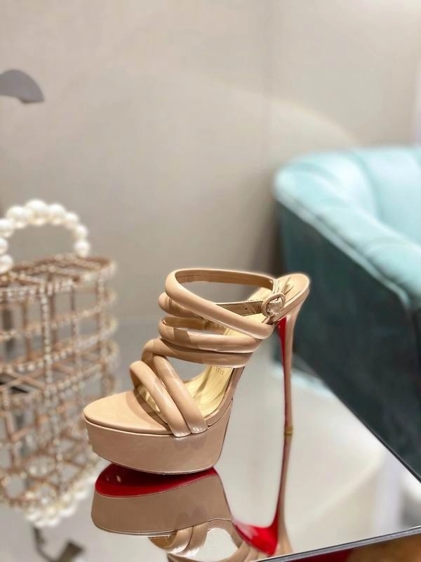 Christian Louboutin Women Ankle Strap Sandals 150mm Cuir Nappa Nude – Image 2