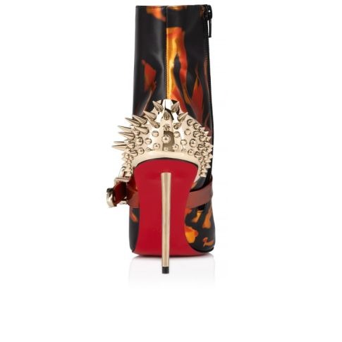Christian Louboutin Womenphis Pic Booty 100 mm Bottines Basses Cuir Veau On Fire Rodeo – Image 2