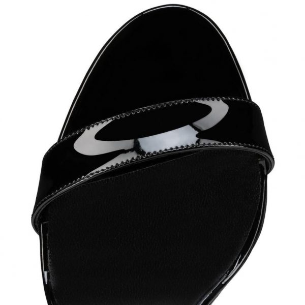 Christian Louboutin Zeppa Chick Sandales 85mm Cuir Verni Noir – Image 4