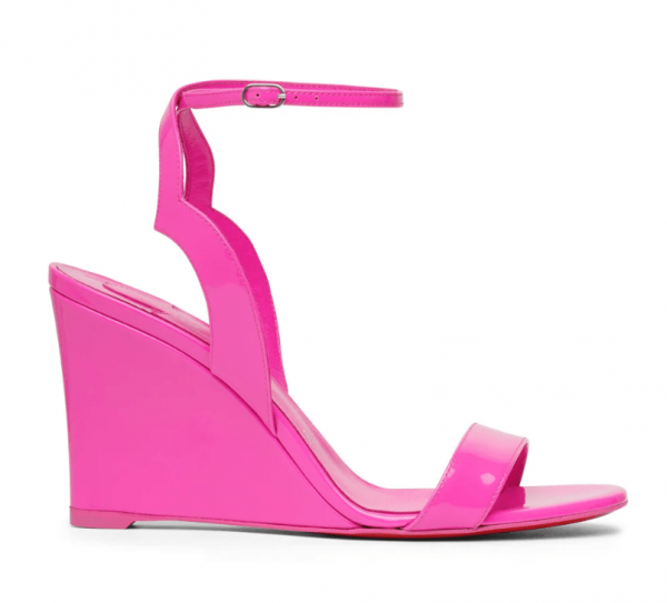 Christian Louboutin Zeppa Chick Sandales 85mm Cuir Verni Rose Bolerose – Image 3