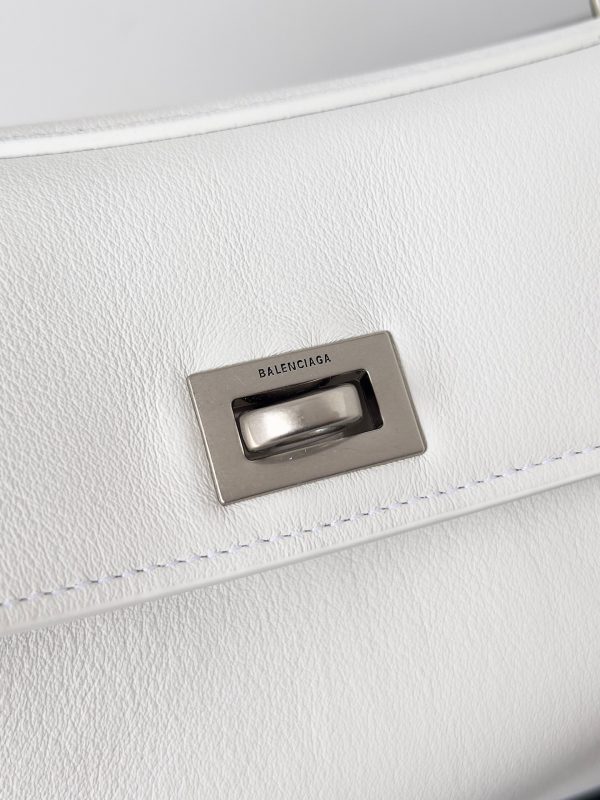 Sac Balenciaga Rodeo Grand modèle en cuir de veau embossé crocodile blanc – Image 7