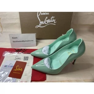 Christian Louboutin Escarpins Hot Chick 100 mm Bermuda/lin Bermuda Cuir Verni