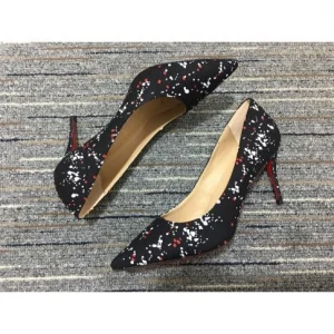 Christian Louboutin Escarpins So Kate 120 mm Toile Splash Noir