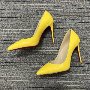Christian Louboutin Kate Escarpins 85 mm Cuir Verni Jaune